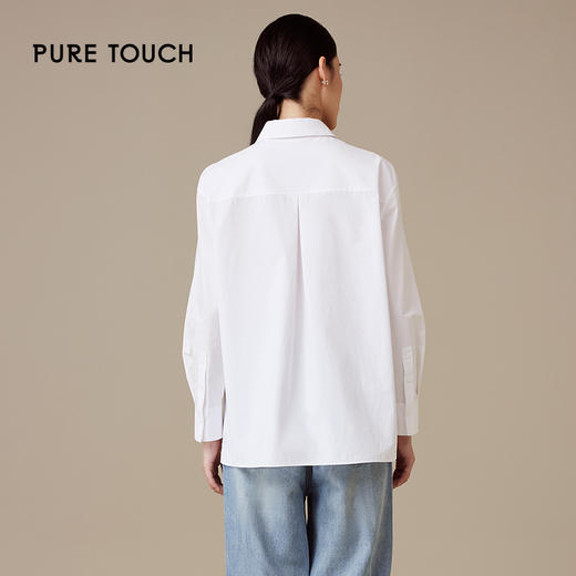 puretouch新年简约风白色女士衬衫精致锦鲤刺绣彰显独特品味1301244432 商品图2