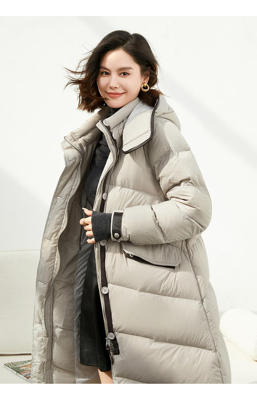 【自】全新升级【铂金会员735/天猫989/差价254】(04351) 洛诗琳超厚抗寒女设计感2024冬季韩版长/短款羽绒服 商品图10