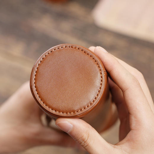 暗香疏影仿真皮革杯套复古手提水杯保护套防摔 商品图1