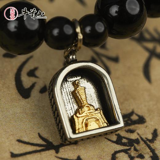 牛首山黑曜石手串黑色珠子盘玩串珠水晶手链节日礼物女生 商品图2