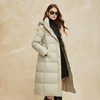 PR009斯尔丽2024冬季新款显瘦收腰长款简约通勤连帽轻盈鸭绒羽绒服 商品缩略图5