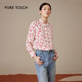 puretouch新年优雅印花白衬衫时尚花纹1301244433