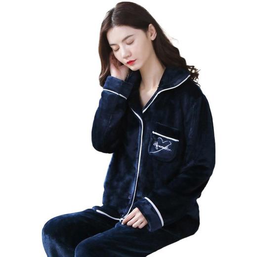 「数套可选！珊瑚绒保暖」睡衣女秋冬季珊瑚绒长袖加绒加厚中年大码简约女士家居内衣上衣下装套装 商品图4