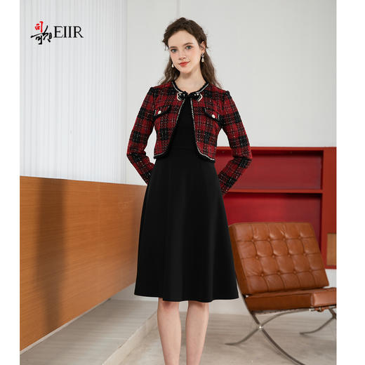 司歌假两件小香风连衣裙收腰弹力A901045y 商品图1