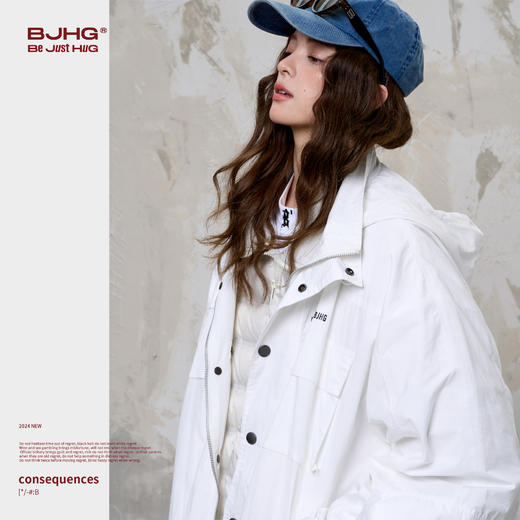 BJHG不计后果中长款风衣外套男秋冬轻薄羽绒内搭潮牌高级情侣套装 商品图3