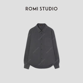 ROMI STUDIO“松弛随性”100%洗水棉复古宽松翻领衬衣 RW24WSD1011