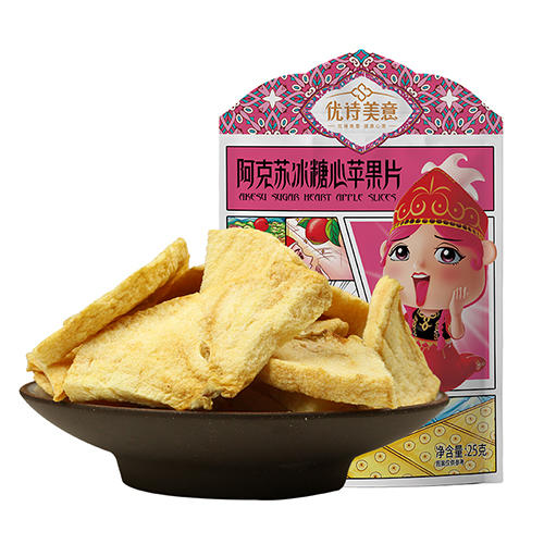 【新疆】阿克苏冰糖心苹果片 苹果干（25克*4包） 商品图0