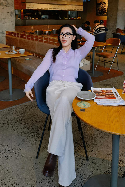 逸红颜 明月优选#心之所向的温柔🫧复古蕾丝拼山羊绒开衫 「云芙」 商品图10