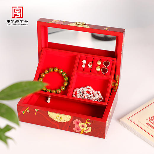 山西平遥非遗推光漆器手工彩绘首饰盒（6款可选）  复古高档梳妆盒新中式收纳盒非遗项目大漆 商品图1