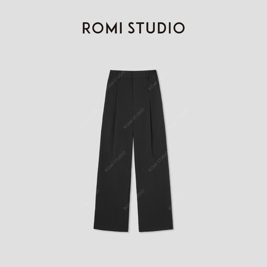 ROMI STUDIO“自在随性” 加绒后松紧腰宽松直筒休闲裤 RW24WXH0700 商品图0