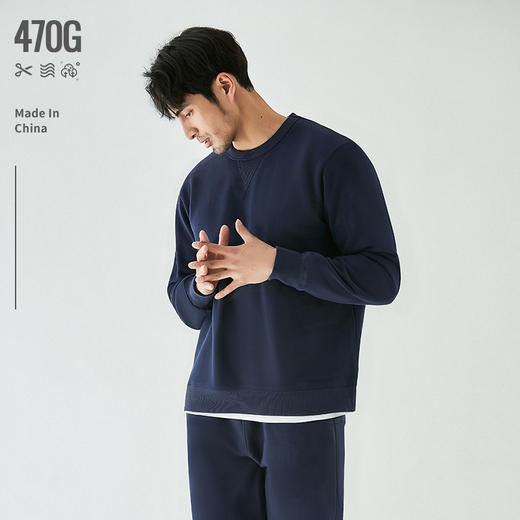 【大牌品质】冬季470G重磅厚实棉质卫衣 男女同款加厚加绒套头圆领长袖卫衣 商品图1