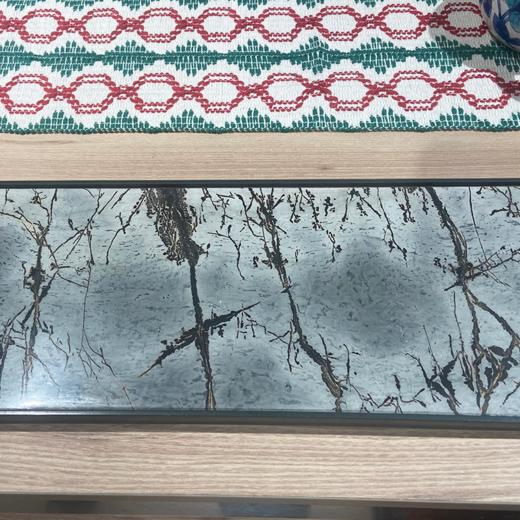 【样品清仓4折，仅1件，无原包装】锦绣长形国画石干泡盘（43*17*1.5cm） 商品图0