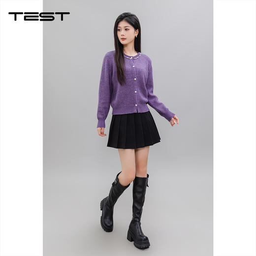 冬上新时尚气质清新优雅百褶摆裙3244048 商品图5