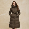 PR009斯尔丽2024冬季新款显瘦收腰长款简约通勤连帽轻盈鸭绒羽绒服 商品缩略图0