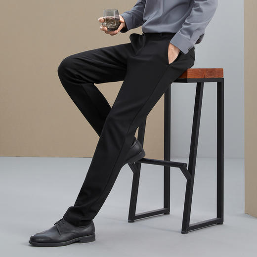【针织磨毛】柒牌男士休闲裤秋冬新品商务通勤上班直筒长裤子125H71560 商品图1