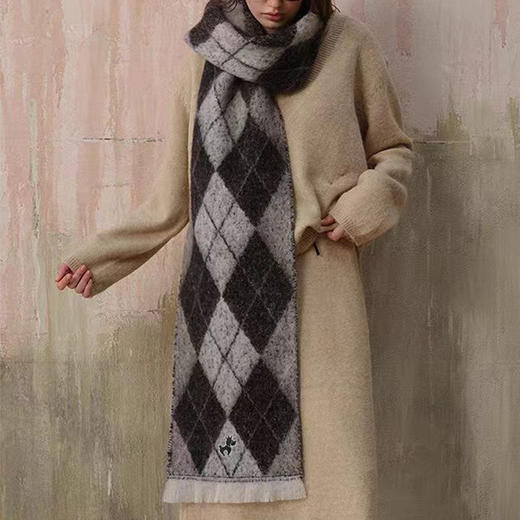 【买2送1】笙观相沐双色格纹围巾 柔软亲肤 防风保暖 时尚百搭 商品图1