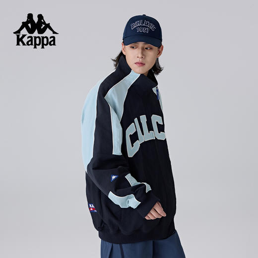 Kappa卡帕背靠背新款运动外套男复古休闲开衫防泼水夹克立领上衣K0F12JJ19 商品图1