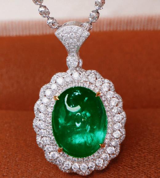 3.855ct蛋面祖母绿吊坠 商品图2