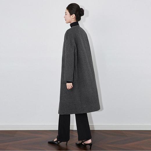 【高货wl】全新升级【铂金会员661/天猫899/差价238】(33417) 洛诗琳绵羊毛混纺骆驼绒可拆围脖长袖毛呢斜门襟大衣外套 商品图0