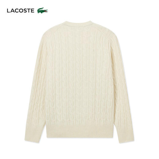 Lacoste【王一博同款】法国鳄鱼男装新款圆领绞花羊毛衫AH2924-10 商品图4