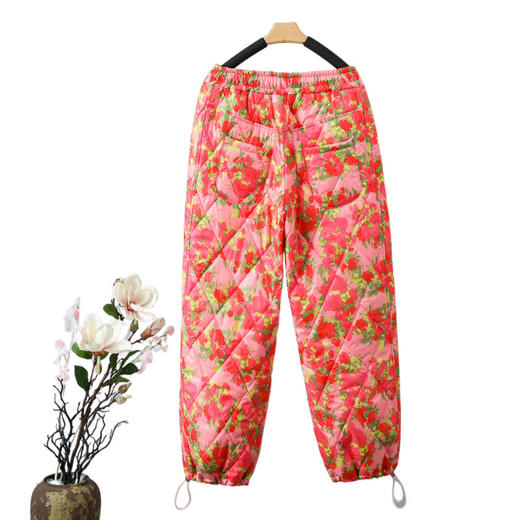 GYH 849简约纯色夹棉单排扣轻薄棉裤 商品图4