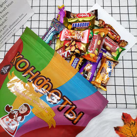 俄罗斯尼亚双山风味花生夹心巧克力坚果能量棒酥质混合糖500g/袋【中欧班列精选】WWJ