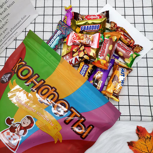 俄罗斯尼亚双山风味花生夹心巧克力坚果能量棒酥质混合糖500g/袋【中欧班列精选】WWJ 商品图0