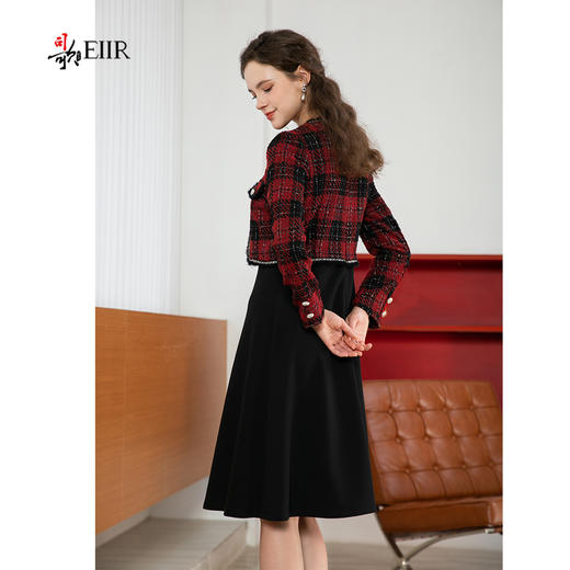 司歌假两件小香风连衣裙收腰弹力A901045y 商品图2