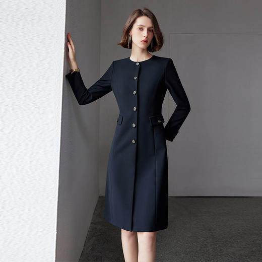 IWY/秋季新款格雷系修身通勤西装连衣裙a字裙女御姐范职业裙子Q1227 商品图2