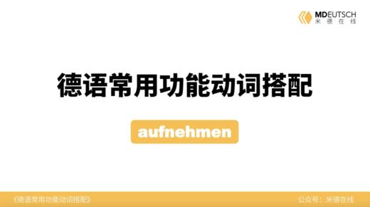 德语常用功能动词搭配第3讲 - aufnehmen 商品图0