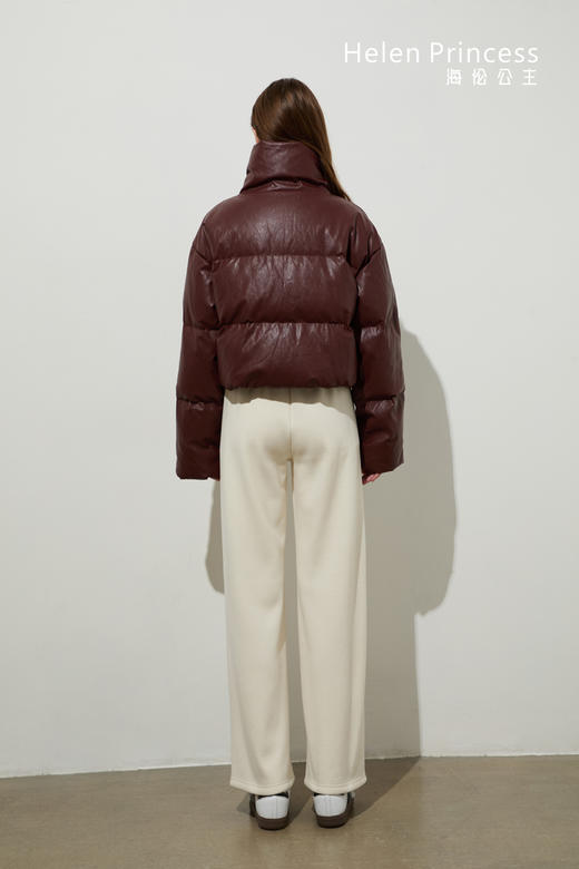 PU皮短款羽绒外套 商品图4