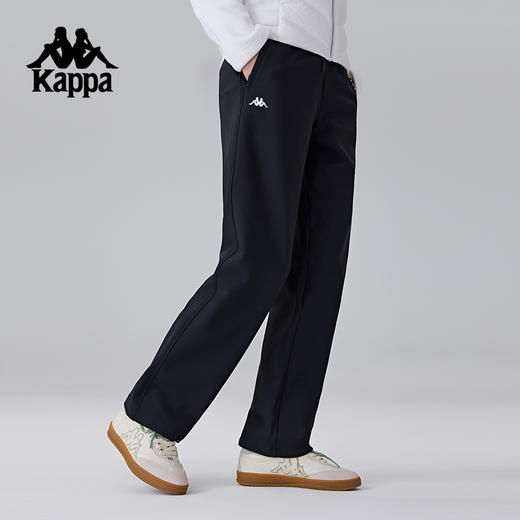 Kappa卡帕背靠背运动长裤新款复古休闲裤女款直筒弹力裤针织裤子K0F22AK45 商品图1
