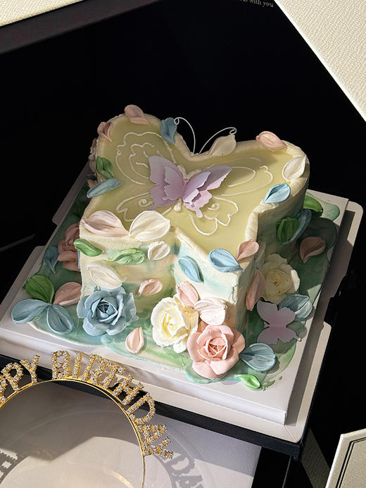 蛋糕定制—彩色蝴蝶 商品图0
