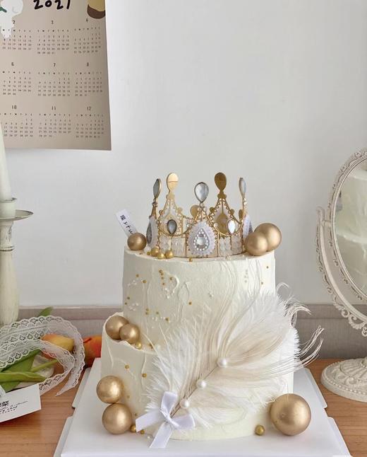 双层皇冠羽毛-生日蛋糕 商品图0