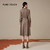 puretouch女士流沙色绵羊毛V领腰带中长款连衣裙通勤简约百搭显瘦1349244422 商品缩略图2