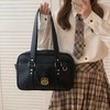 【新款上架，精致复古设计】日系女生PU皮 复古新款学院风 大容量JK制服公文包 时尚单肩斜跨包-QQ 商品缩略图5