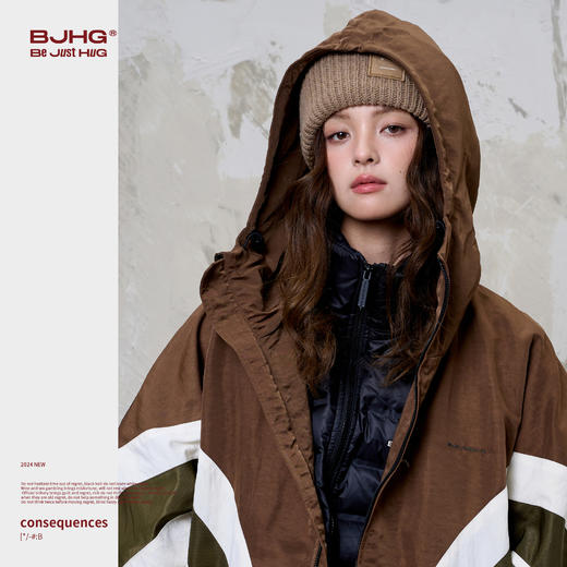 BJHG不计后果美式夹克外套男秋冬款拼色休闲运动户外羽绒内搭套装 商品图2