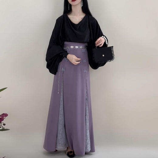 裁缝学苑AS385汉元素宋制夏荡领衬衫四破三裥裙纸样女装通勤套装样板 商品图5