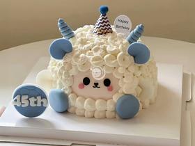 『蓝色羊咩咩』创意卡通蛋糕