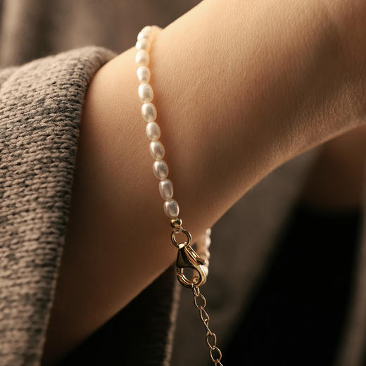 含晖·24K镀金碎金子米珠手链 商品图5