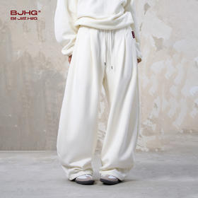BJHG不计后果火焰绒加绒休闲裤子男款秋冬卫衣套装宽松百搭长裤女