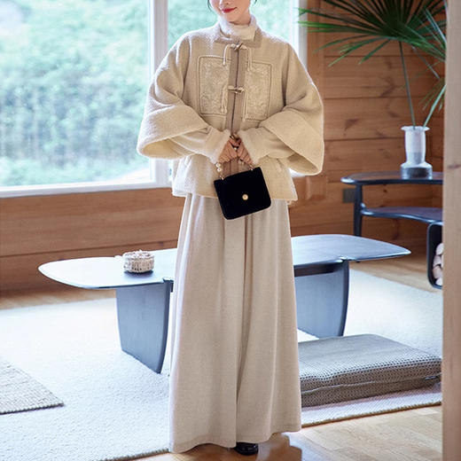 裁缝学苑AQ391弓袋袖短衫方领外套汉元素外套改良宋裤套装纸样服装打板 商品图4