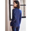 剩S/M/L 知性蓝针织衫 米思阳春季新款知性百搭蓝色修身显瘦垂感大V领长袖针织衫女8951 商品缩略图6