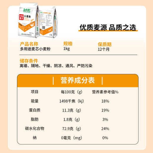 北大荒大荒印象多用途麦芯粉1kg 商品图2