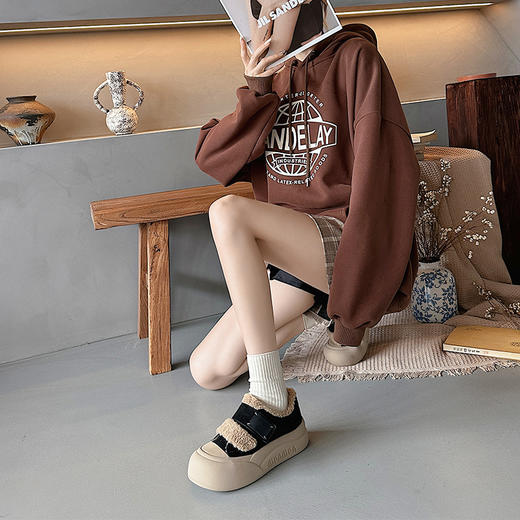 经典鲨2024年冬新款圆头加厚羊羔毛保暖魔术贴雪地靴棉鞋女KW316-D58031 商品图2