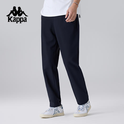 Kappa卡帕背靠背新款运动长裤男款弹力裤直筒休闲裤复古针织裤子K0F12AK41 商品图0