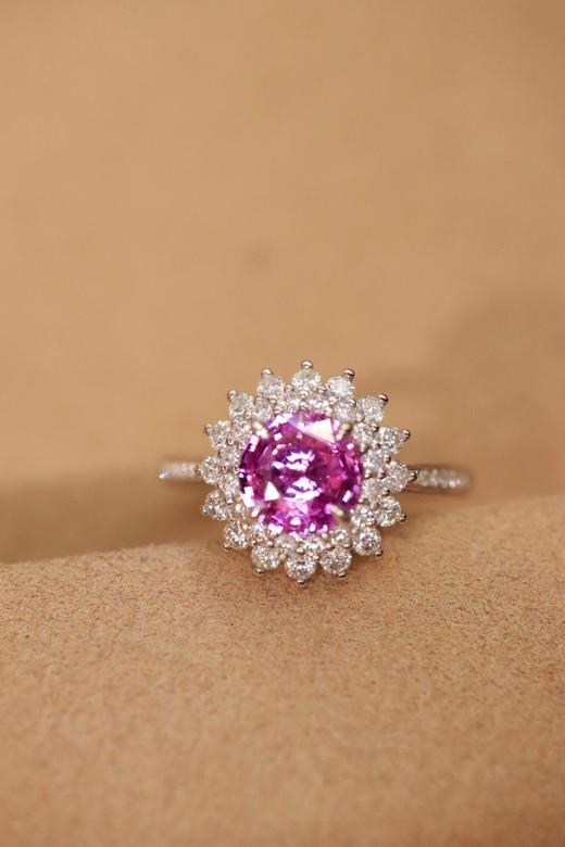 1.16ct刻面粉蓝宝石戒指 商品图3