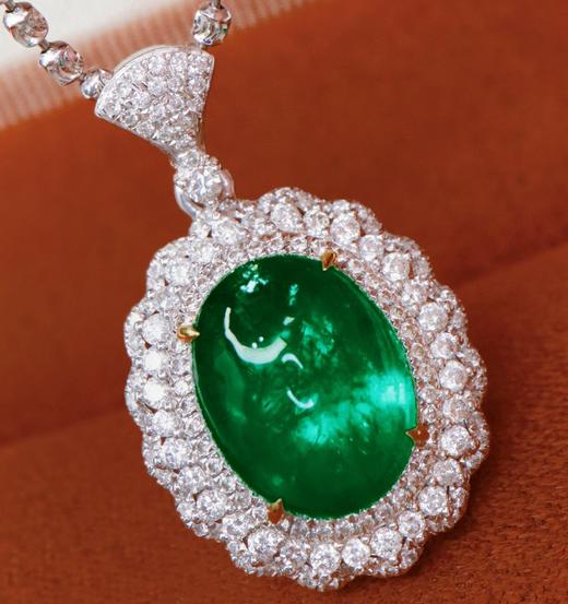 3.855ct蛋面祖母绿吊坠 商品图1