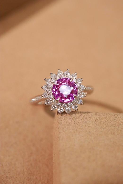 1.16ct刻面粉蓝宝石戒指 商品图0