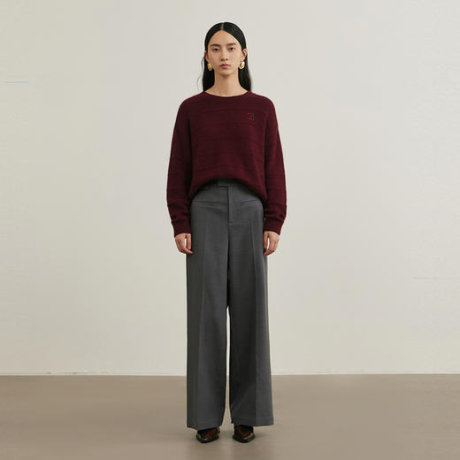 NEELLY纳俪商场同款冬季新款高腰通勤西装长裤女直筒阔腿裤休闲裤N24111H01145 商品图2